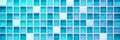 Blue white abstract grunge seamless glass square mosaic tile mirror wall texture background banner panorama