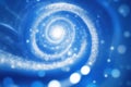 blue and white Abstract spiral bokeh background. ai generative Royalty Free Stock Photo