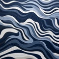 Blue And White Artwork With Wavy Stripes - Diverse Color Palette