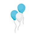 Blue and white balloons decoration celebration party flat icon design Royalty Free Stock Photo