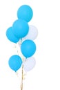 Blue and white balloons isolated Royalty Free Stock Photo