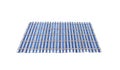 Blue white bamboo table placemat mat isolated on a white background , clipping path Royalty Free Stock Photo