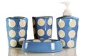 Blue and white bathroom set Royalty Free Stock Photo