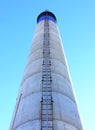 Blue, White and Black Chimney with Ladder Royalty Free Stock Photo