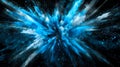 A blue-white-black explosion in space. An abstract explosion in the colors of the Estonian flag. Royalty Free Stock Photo