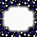 Blue, White and Black Polka Dot Frame Background Royalty Free Stock Photo