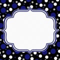 Blue, White and Black Polka Dot Frame Background Royalty Free Stock Photo