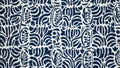 Blue and white botanical pattern with abstract floral design Royalty Free Stock Photo