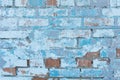Blue white brick wall background Royalty Free Stock Photo