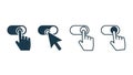 Interactive Toggle Switch Icons with Hand and Cursor Clicks Royalty Free Stock Photo