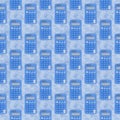 Blue and white Calculator on seamless background