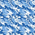 Blue and White Camouflage Print Background Royalty Free Stock Photo