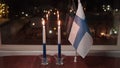 The blue and white candles for Finland`s independence day