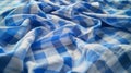 The Blue Checkered Fabric. AI generated Royalty Free Stock Photo