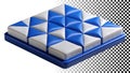 Blue and white checkered tile, geometric pattern, flooring design png transparent image Generative AI Royalty Free Stock Photo
