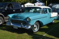 Blue and white Chevrolet Belair Royalty Free Stock Photo