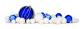 Blue and white Christmas ornament border Royalty Free Stock Photo