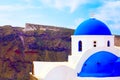 Blue and white church, Santorini, Greece Royalty Free Stock Photo