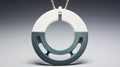 Blue And White Circle Pendant Necklace With Machine Age Aesthetics