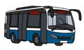 The blue and white city bus Royalty Free Stock Photo