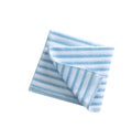 Blue white cleaning towel folded isolated on white. Cleaning naplin,serviette. Household cloth.Duster
