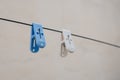 Blue and white cloth dry pegs