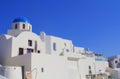 Blue and white colours of Oia City. Magnificent panorama of the island of Santorini Greece during a beautiful sunset in the Medite