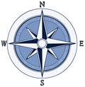 Blue and white compass rose illustration navigational guide concept Royalty Free Stock Photo