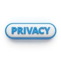 Blue and White 3D Button with the Word PRIVACY in Bold Blue Letters privacy security Royalty Free Stock Photo