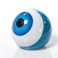 Blue and white 3D eye model Royalty Free Stock Photo