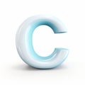 Blue And White 3d Letter C Illustration On White Background