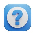 Blue and White 3D Question Mark Icon on a White Background symbol three dimensional Royalty Free Stock Photo