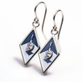 Cyanotype Diamond Drop Earrings: Elegant Nautical Inspired Jewelry