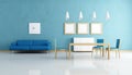 Blue and white dining room Royalty Free Stock Photo