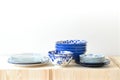 Blue and white dishes Royalty Free Stock Photo