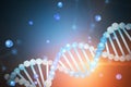 Blue white dna helix over blue background Royalty Free Stock Photo