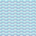 Blue and white dot art wavy lines ethnic australian seamless pattern, vector