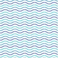 Blue and white dot art wavy water lines ethnic australian seamless pattern, vector