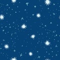 Blue and white dot, star, snowflake, spot pattern.