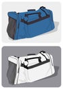 Blue and white duffel bags Royalty Free Stock Photo