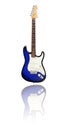 Blue and white electric guitar Royalty Free Stock Photo