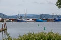 Blue and White Fishing Trawlers in Oregon