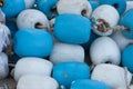 A blue and white floating buoy located in front of Patong Beach Royalty Free Stock Photo