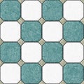 Blue white floor tiles seamles pattern texture background Royalty Free Stock Photo