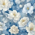 Blue and White Floral Background. Chinoserie Style Royalty Free Stock Photo