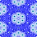 Blue white floral snowflake fractal seamless pattern Royalty Free Stock Photo