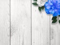 Blue and White Flower Border Background