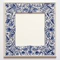Blue And White Flower Design Ceramic Frame By Jonathan Wolstenholme Royalty Free Stock Photo