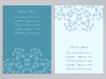 Blue and white flyers with ornate floral pattern