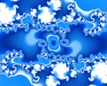 Blue White Fractal, Abstract Flowery Spiral Shapes, Background